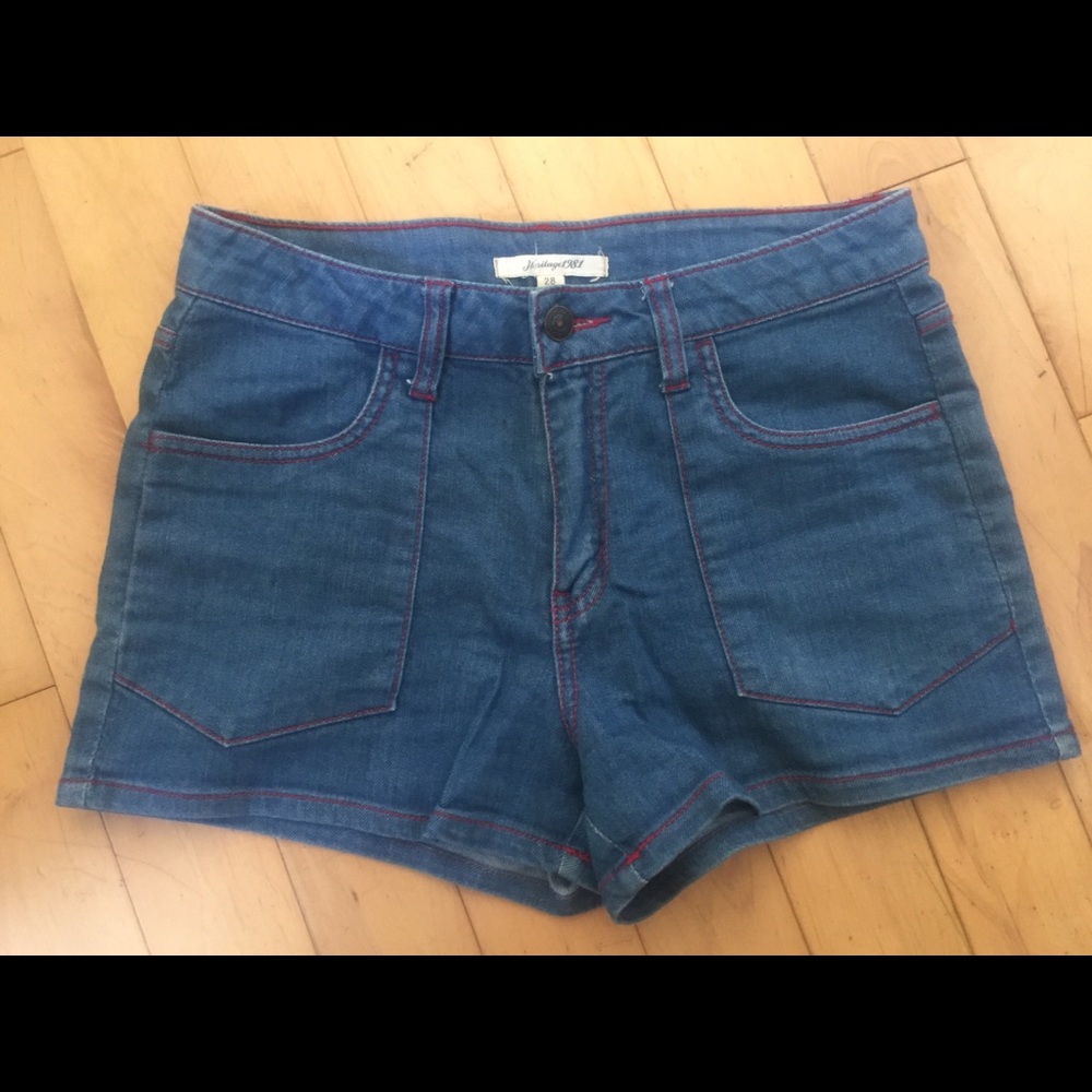 High rise red stitching Heritage 1981 shorts
